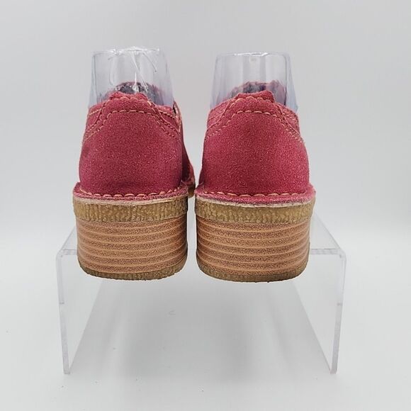 Y2K Rampage Pink Oxfords Womens Size 7 Sqaure Toe Stacked Heel Suede Legend EUC - Picture 6 of 8